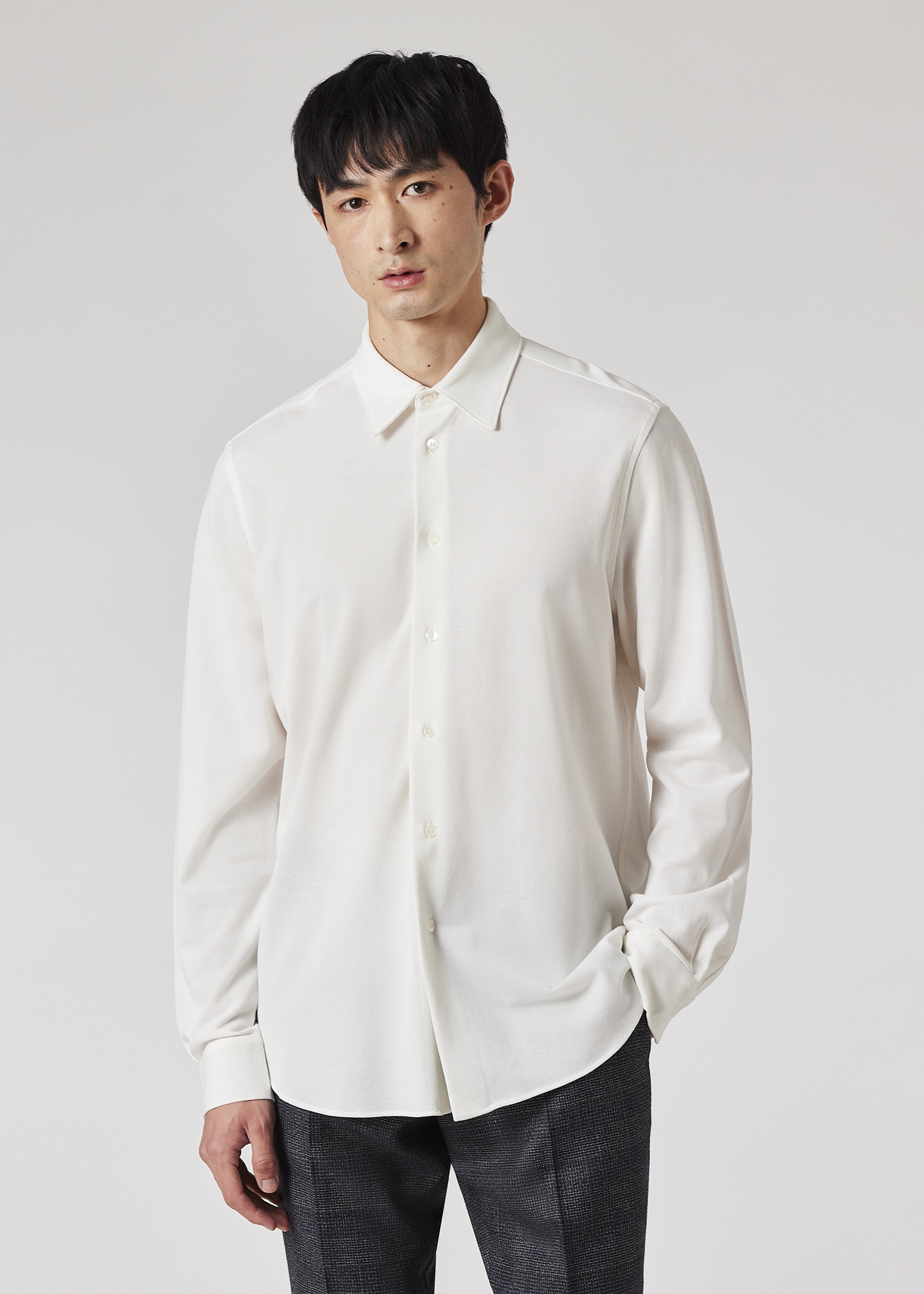White Cotton Pique Shirt - 3