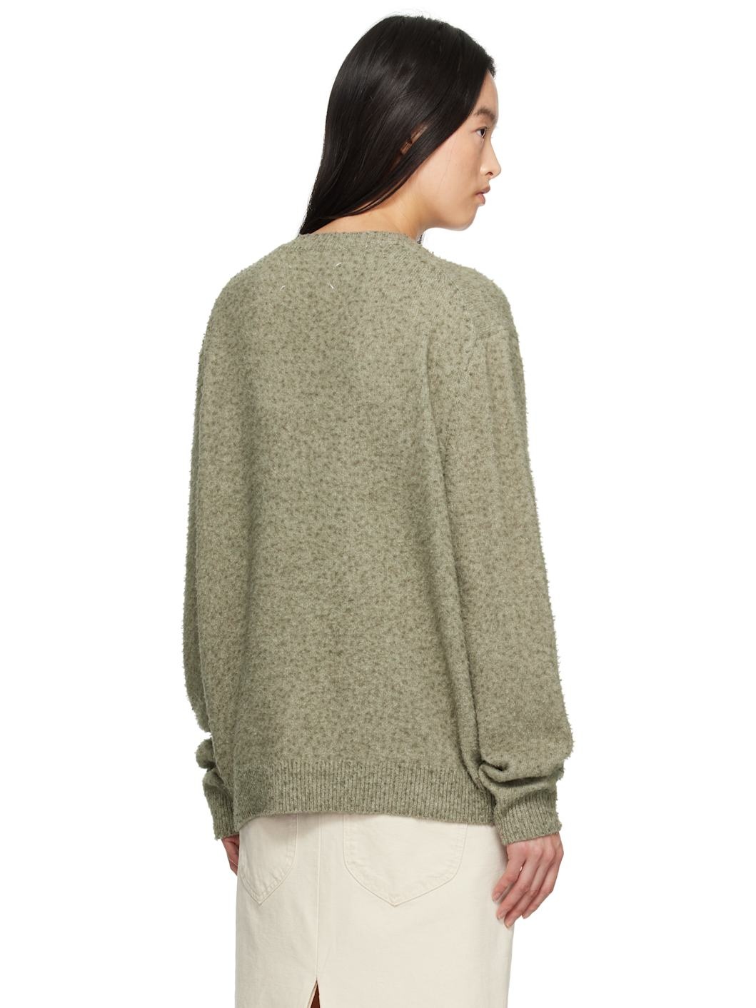 Green Pilling V-Neck Sweater - 3