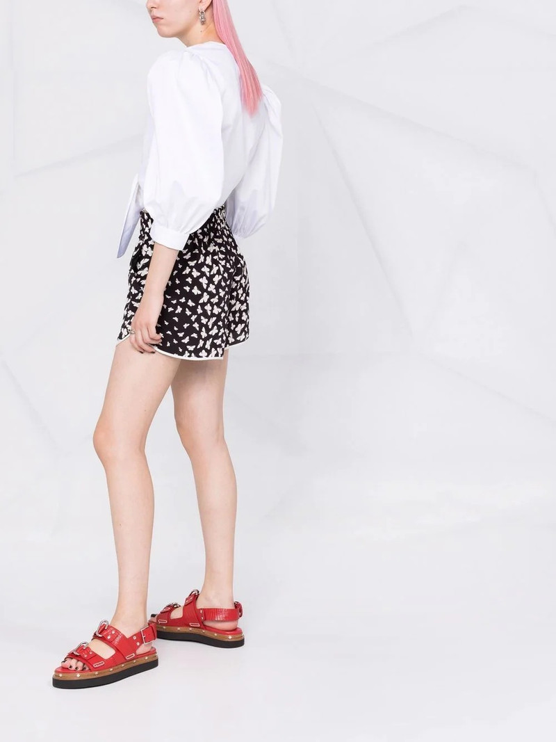 butterfly-print silk shorts 6