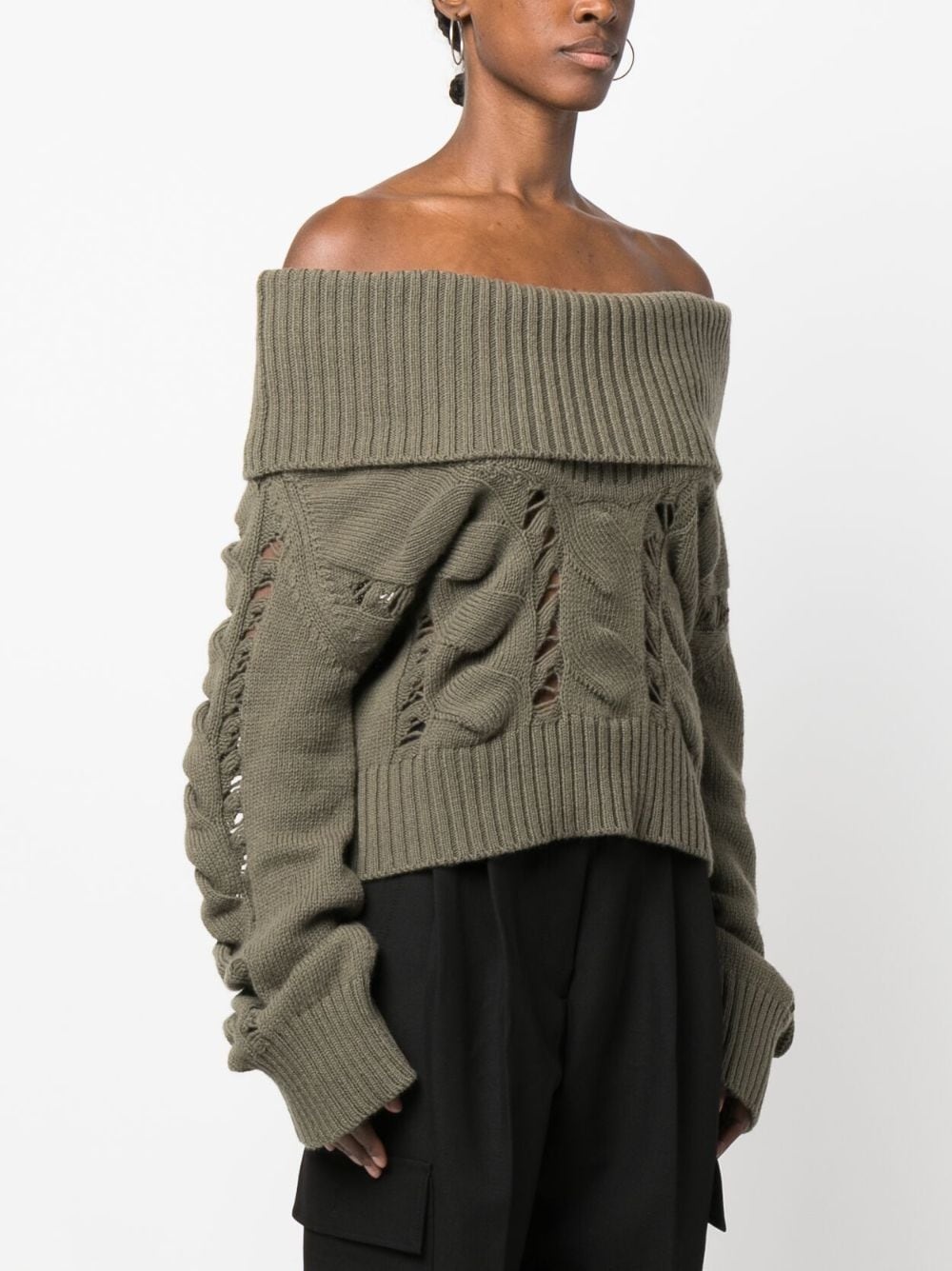 Blumarine off-shoulder knitted jumper | REVERSIBLE