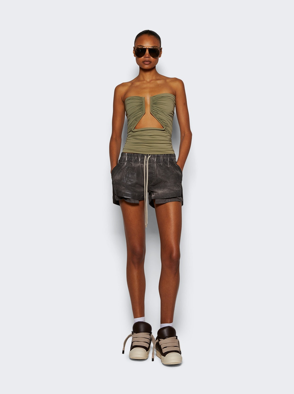 Jersey Prong Bustier Top Celadon - 5
