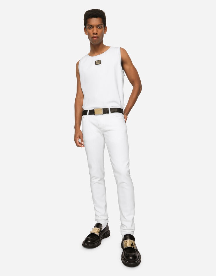 White skinny stretch jeans - 5