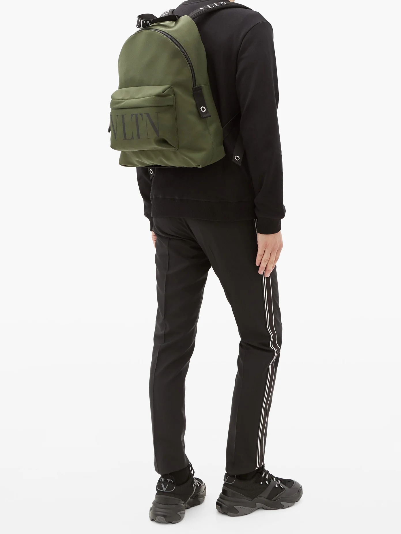 VLTN logo-print canvas backpack - 2