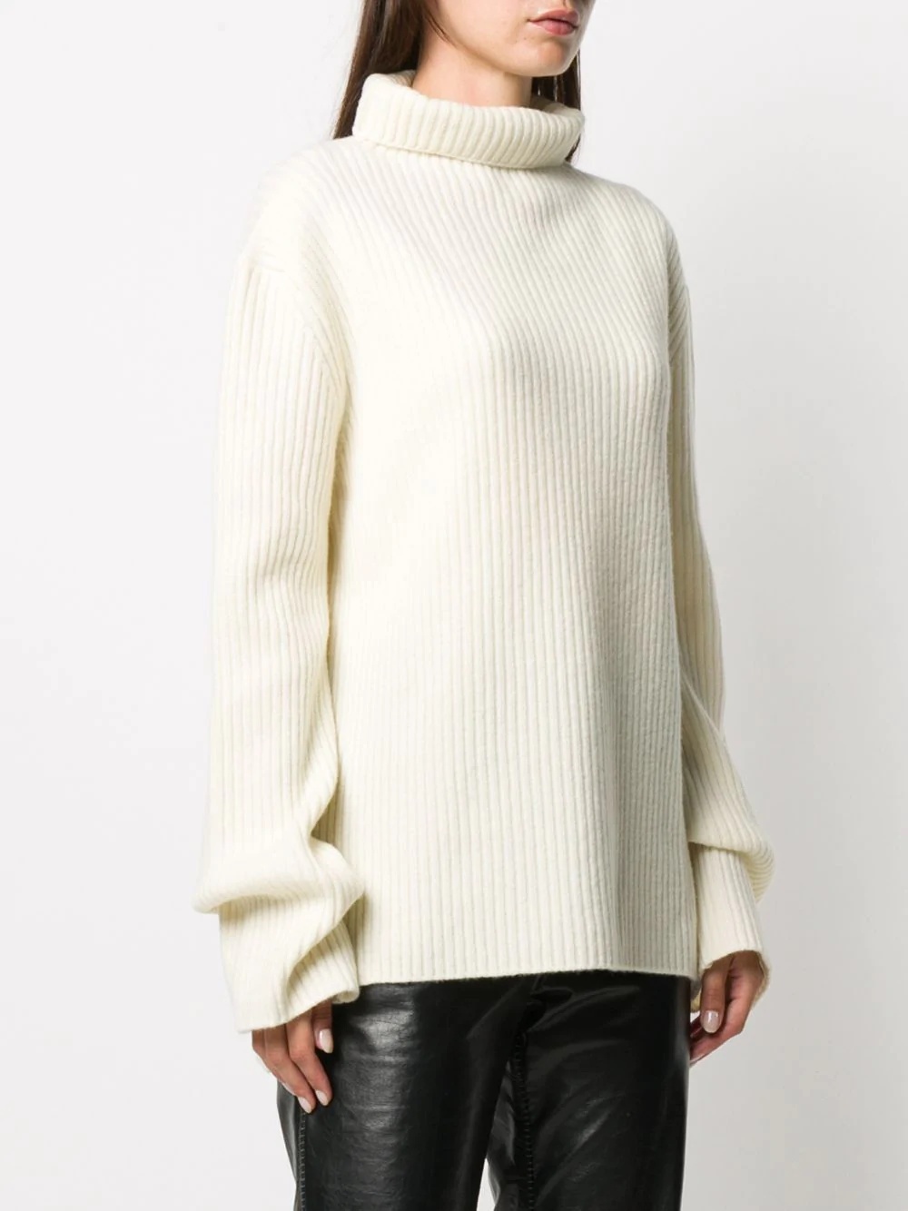 ribbed-knit virgin wool jumper - 3