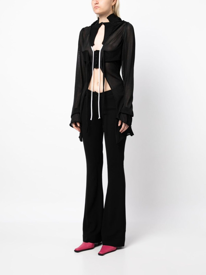 cut-out knitted cardigan hoodie 3