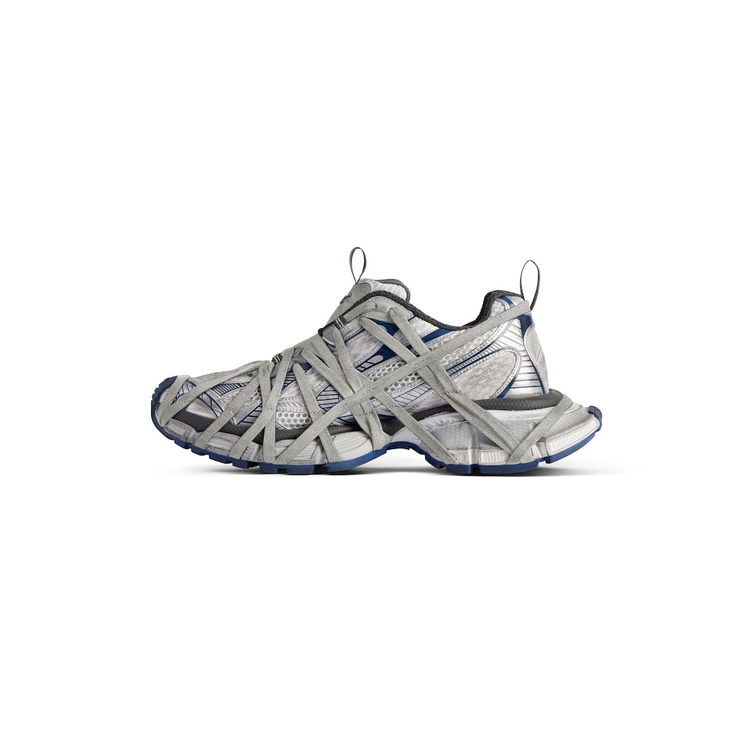 Men's 3xl Extreme Lace Sneaker in White/grey/navy - 4