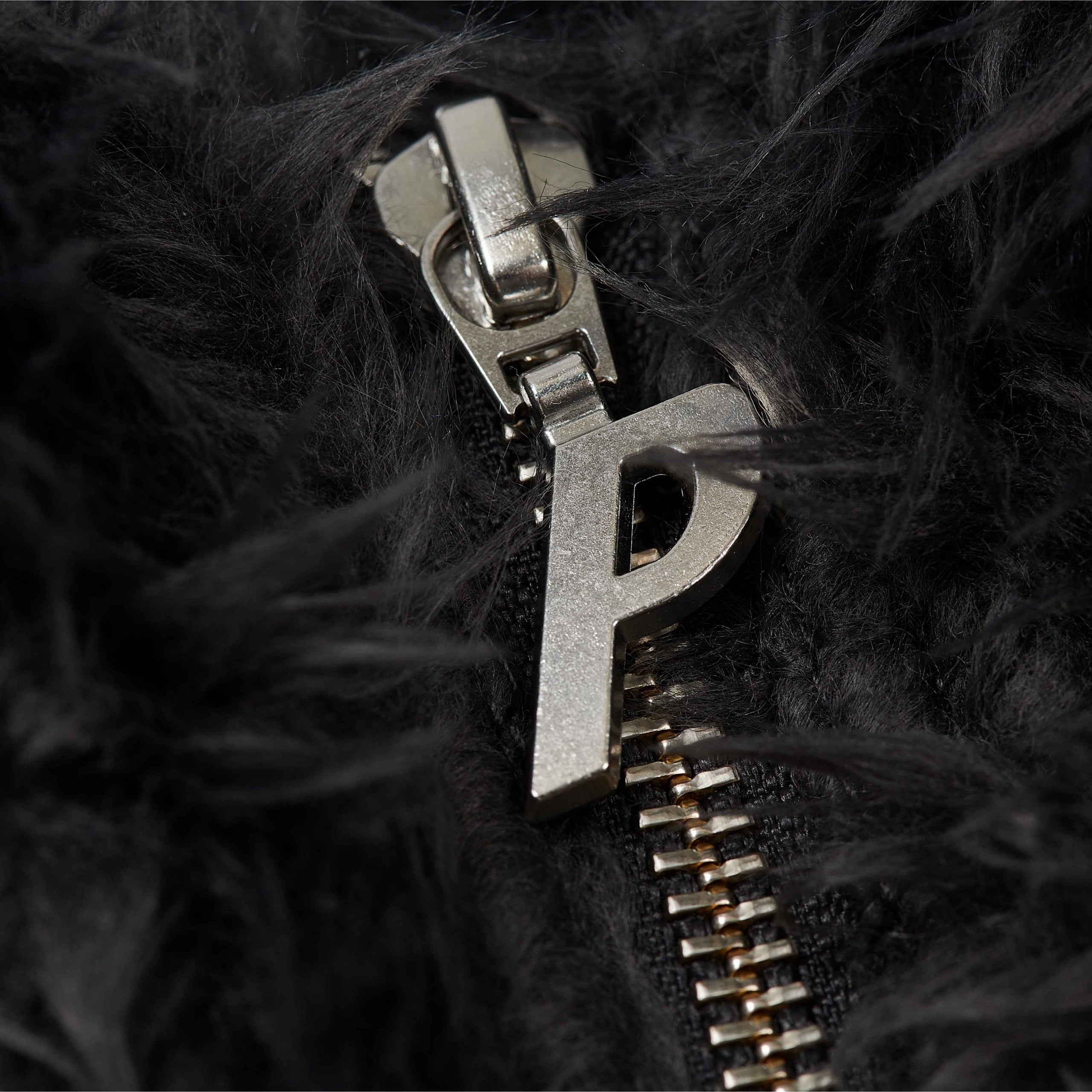 PALACE FURRY ZIP FUNNEL COAL GREY | REVERSIBLE 