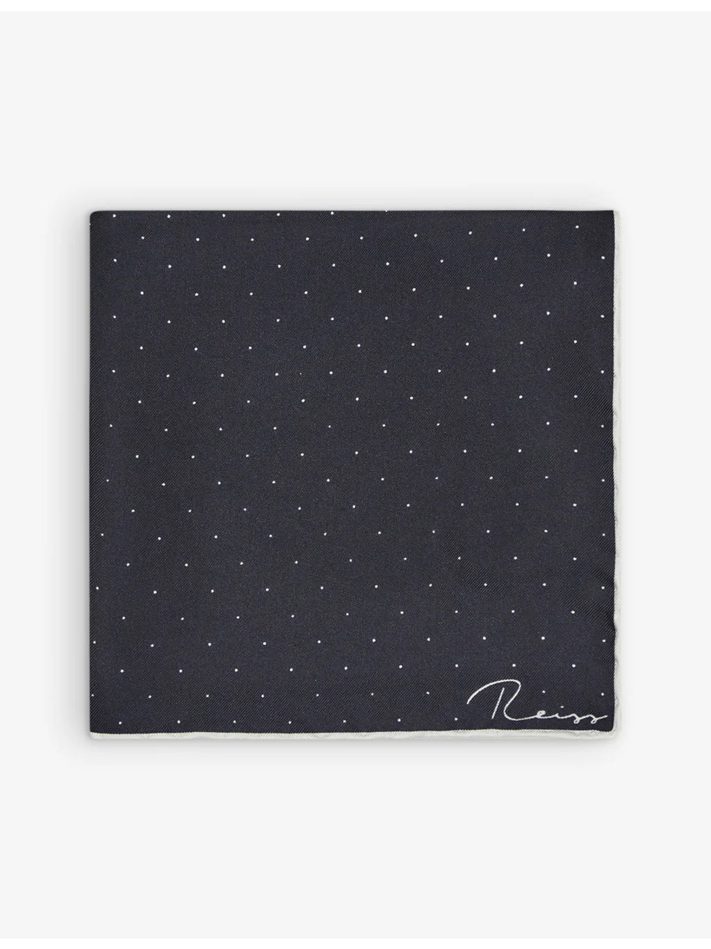 Liam polka-dot logo-print silk pocket square - 1
