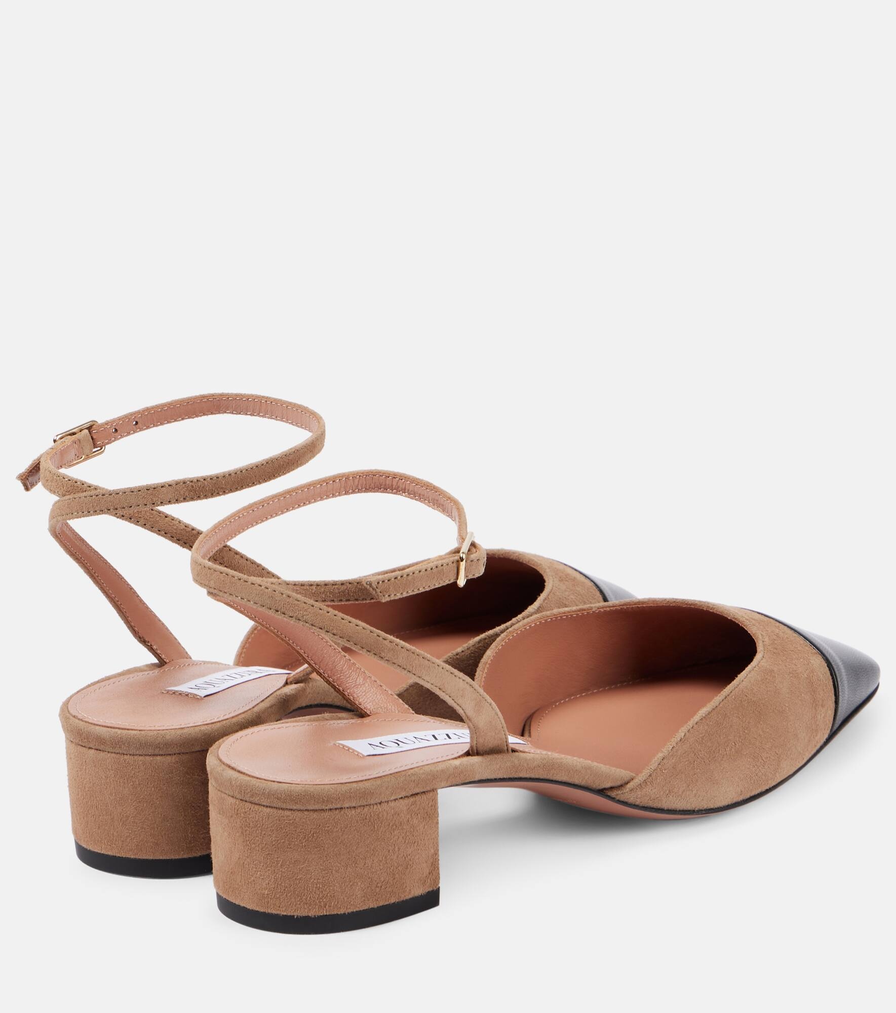 French Flirt 35 leather-trimmed suede pumps - 2