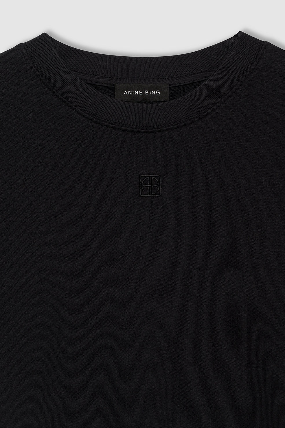 Myers Cropped Tee - Faded Black French Terry - 4