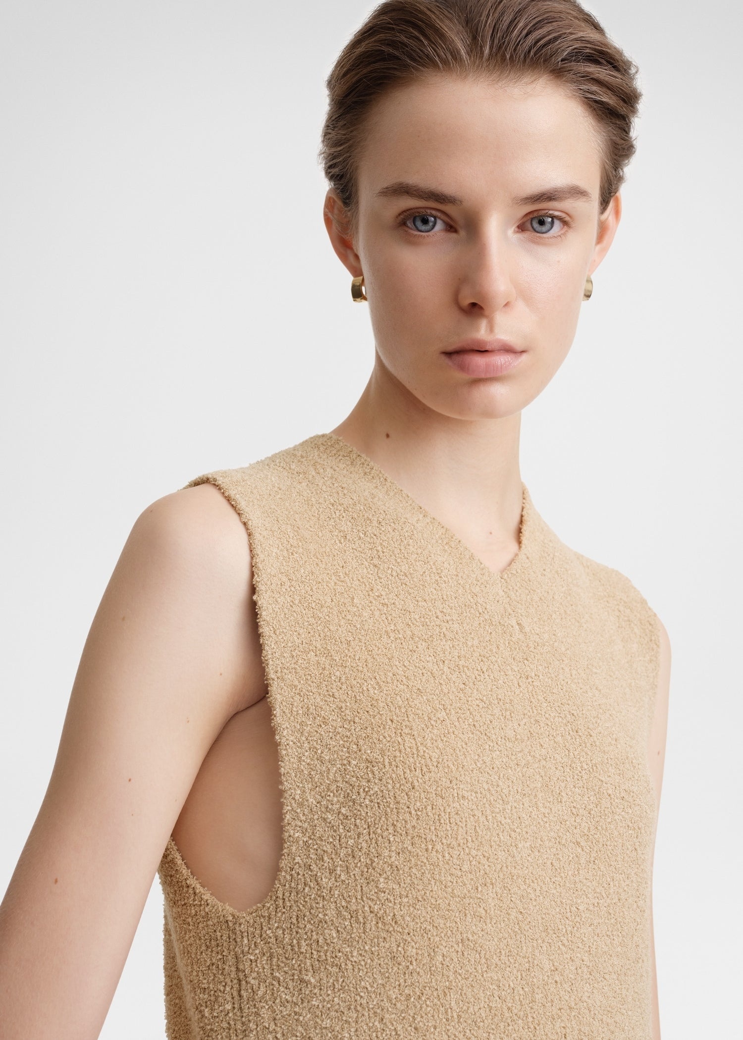 Sleeveless terry knit sand - 5