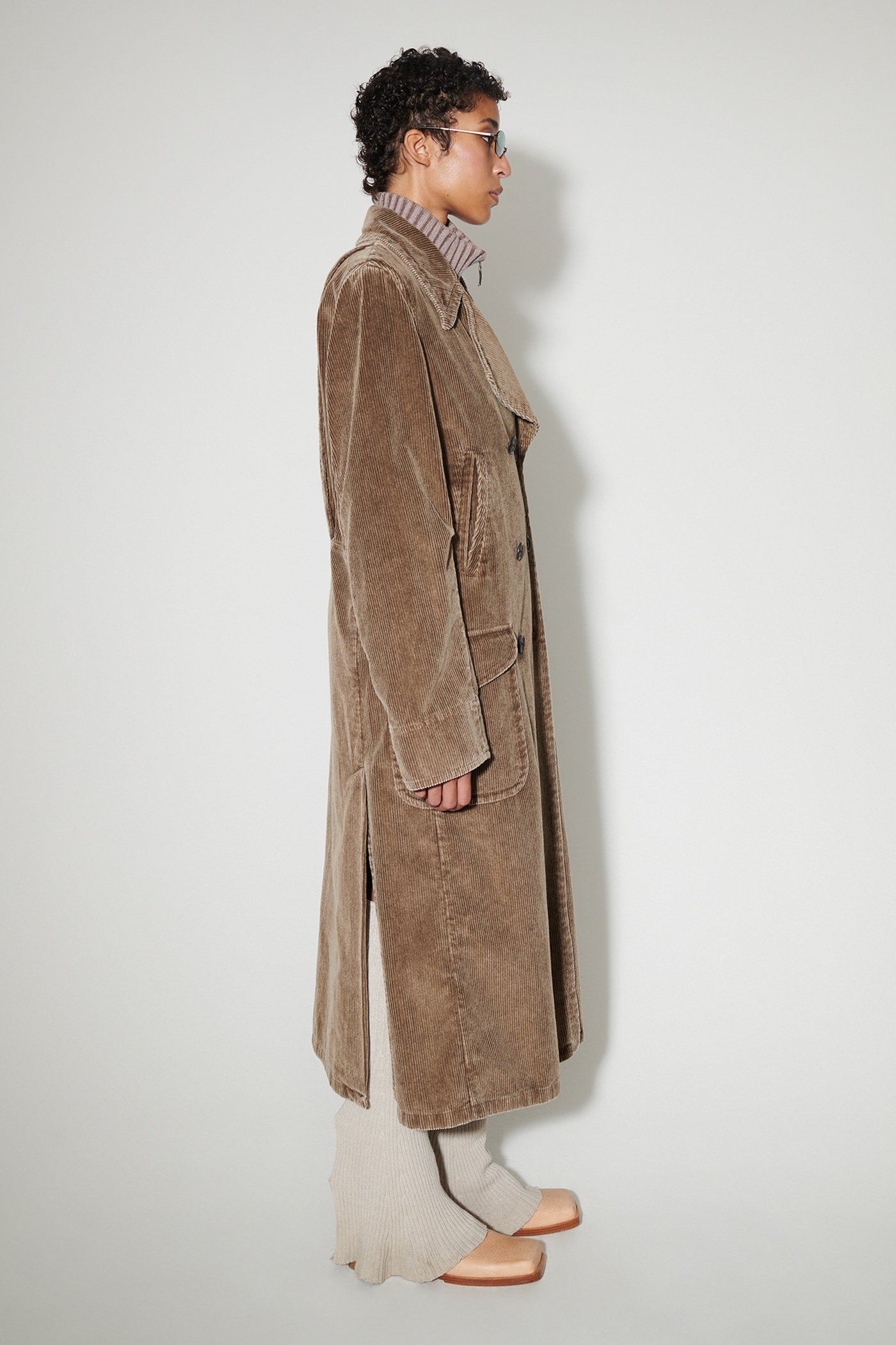 Biker Trench Brown Enzyme Cord - 4