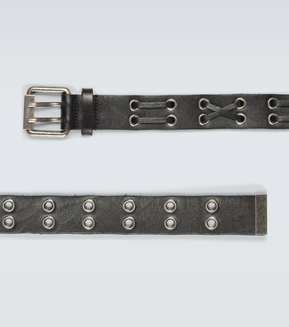 Leather eyelet belt - 4