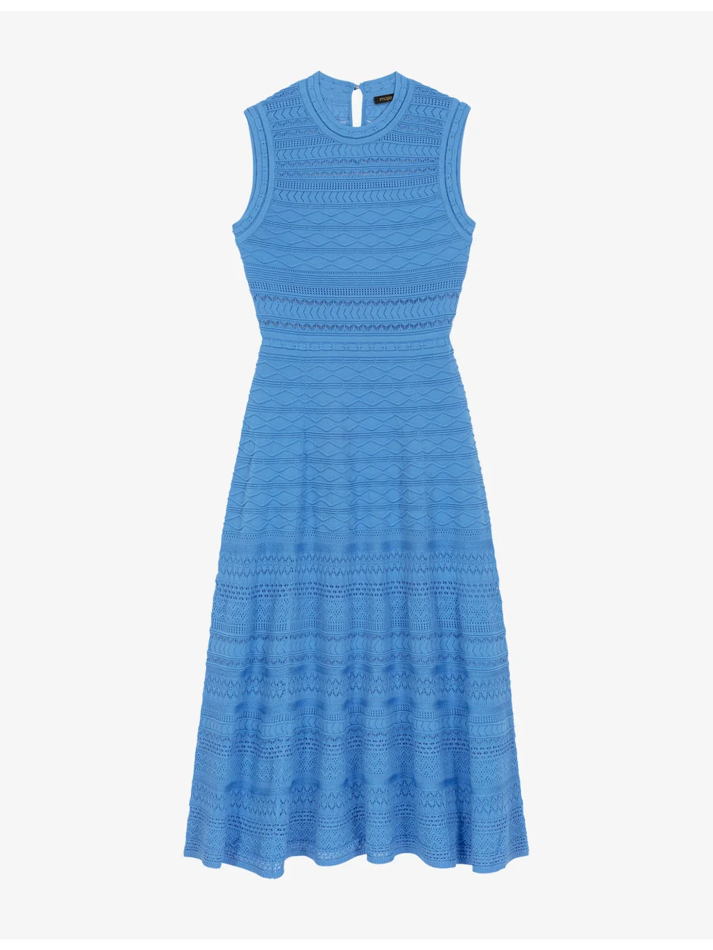 Geometric-Jacquard Openwork Knitted Maxi Dress - 1