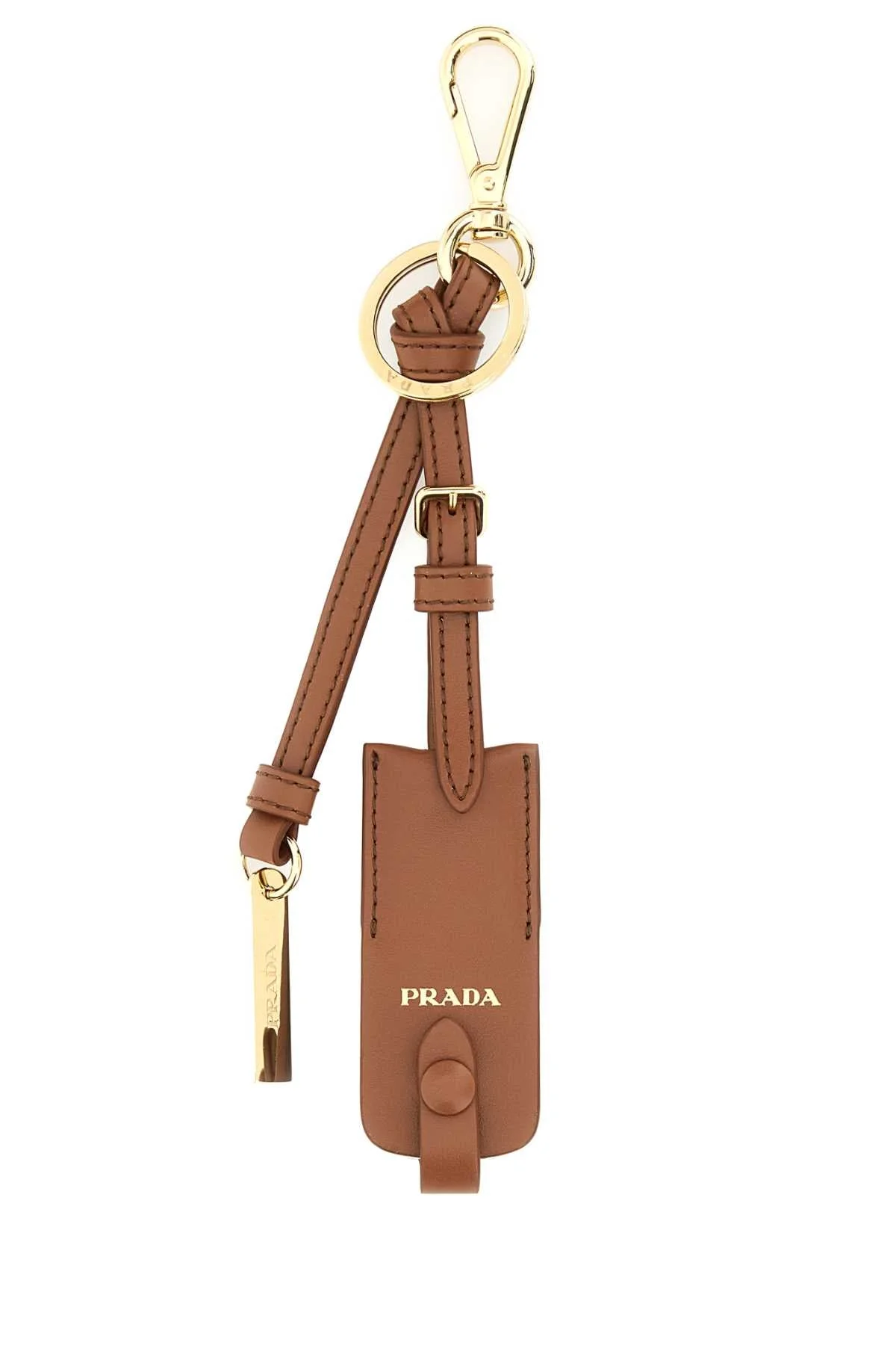 Prada Women Caramel Leather Key Ring - 1