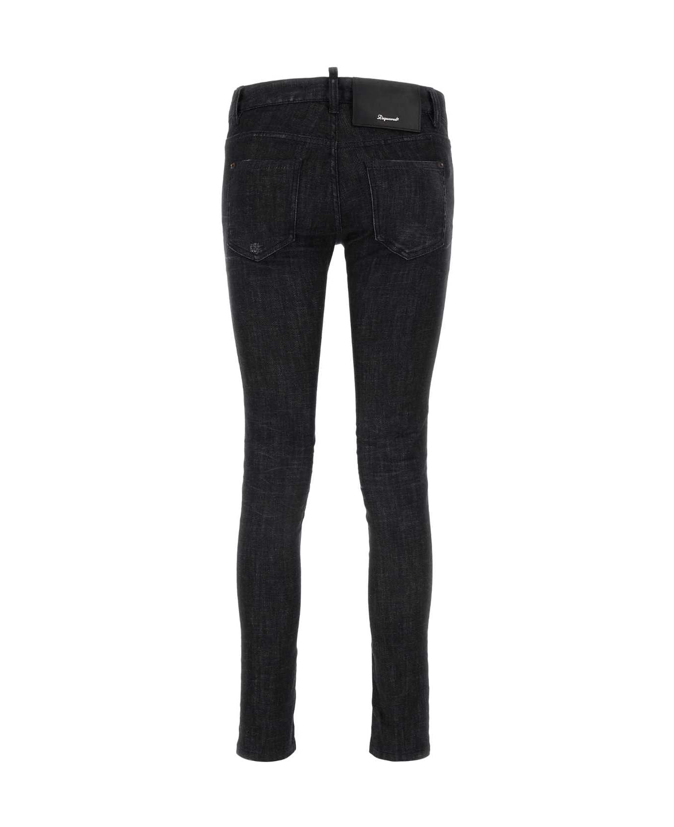 Black Stretch Denim Jennifer Jeans - 2
