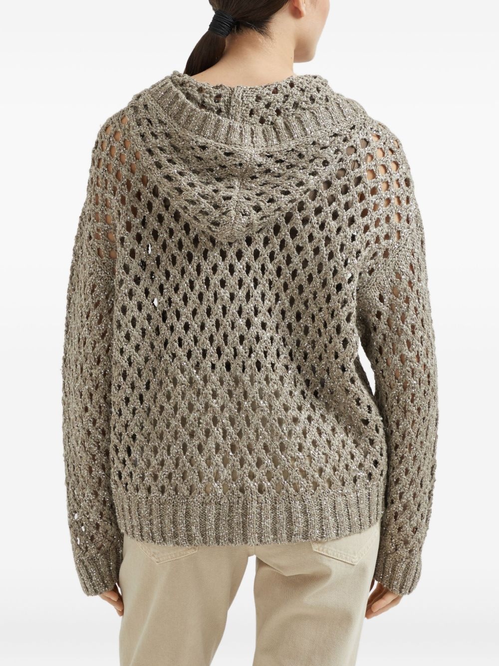 dazzling open-knit cardigan - 4