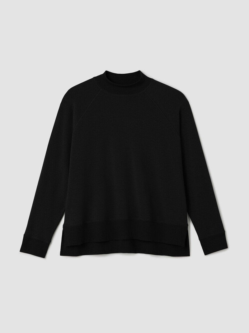 Cozy Brushed Terry Hug Mock Neck Top 1