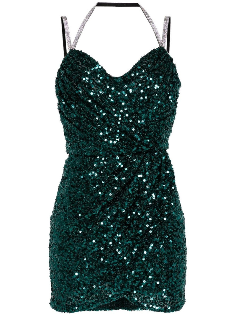 crystal-embellished sequinned mini dress 1