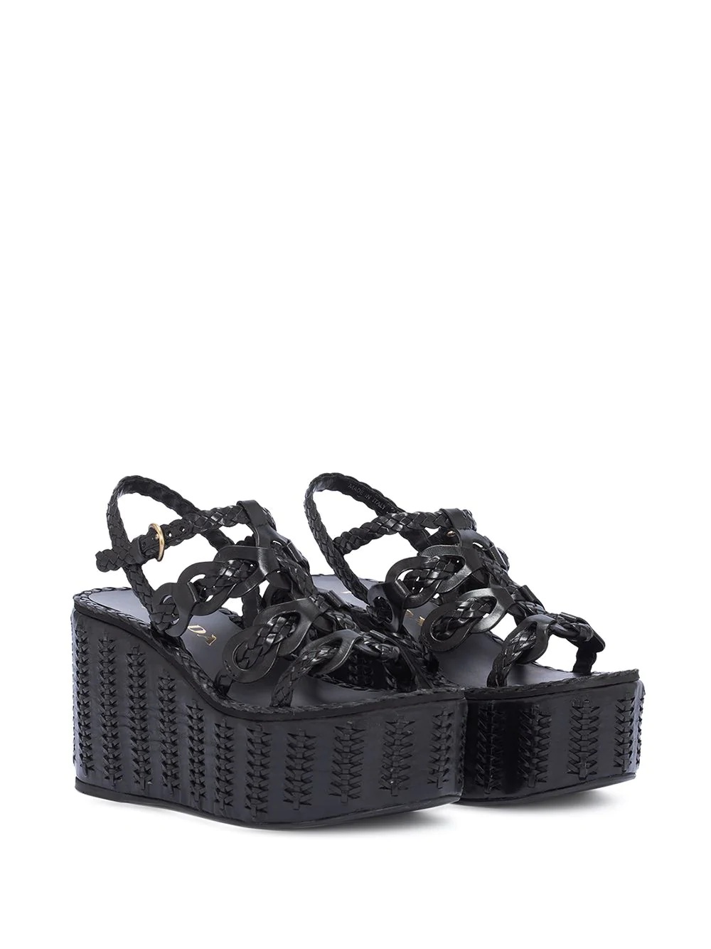 95mm woven wedge sandals - 2