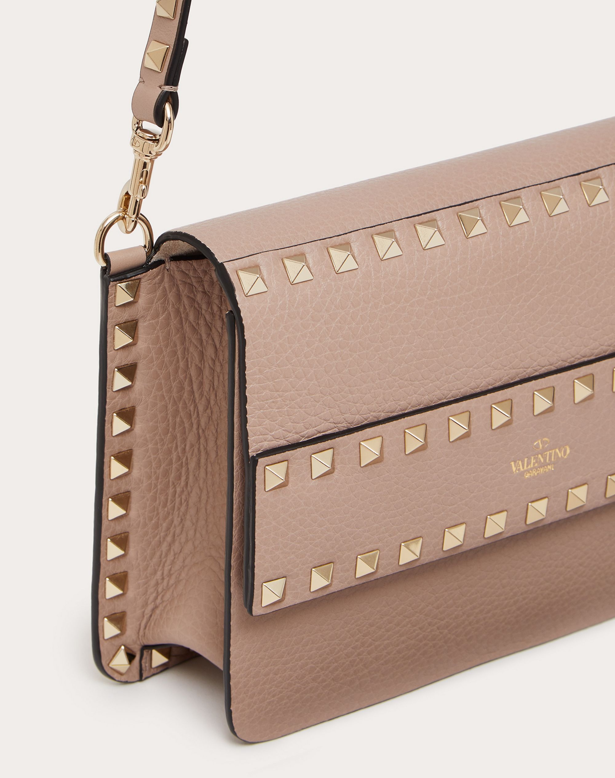 Small Rockstud Grainy Leather Crossbody Bag - 5