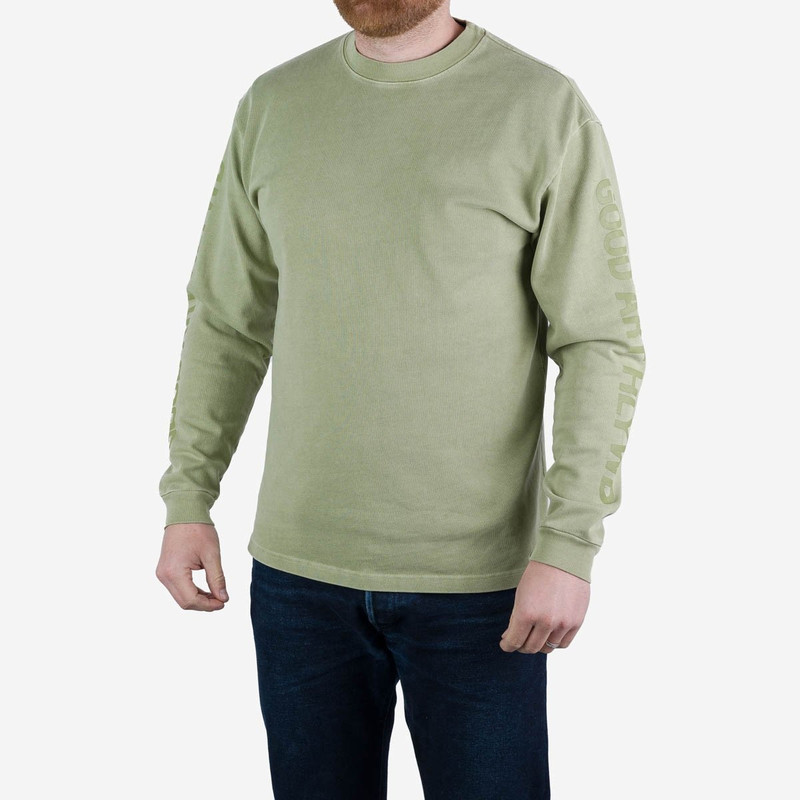 Iron Heart GA-LS-SGE GOOD ART HLYWD Heavyweight Long Sleeve Crew Neck T-Shirt - Sage Green outlook