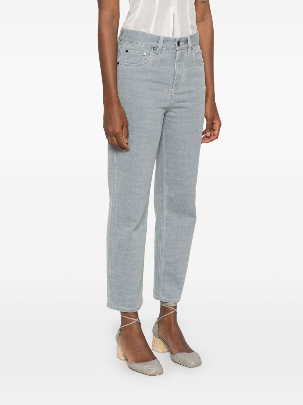 logo-embossed jeans - 3