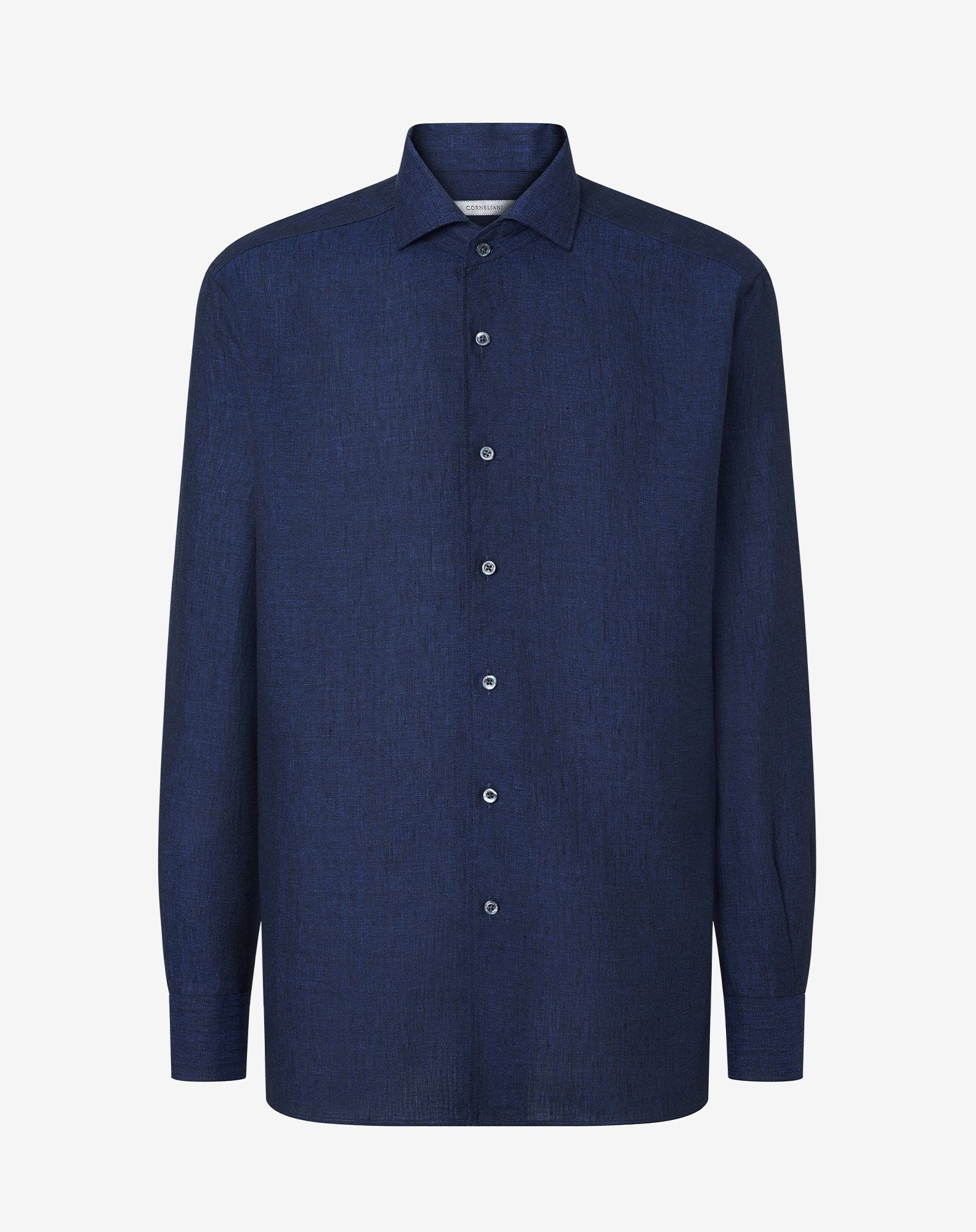 Blue pure chambray linen shirt - 1