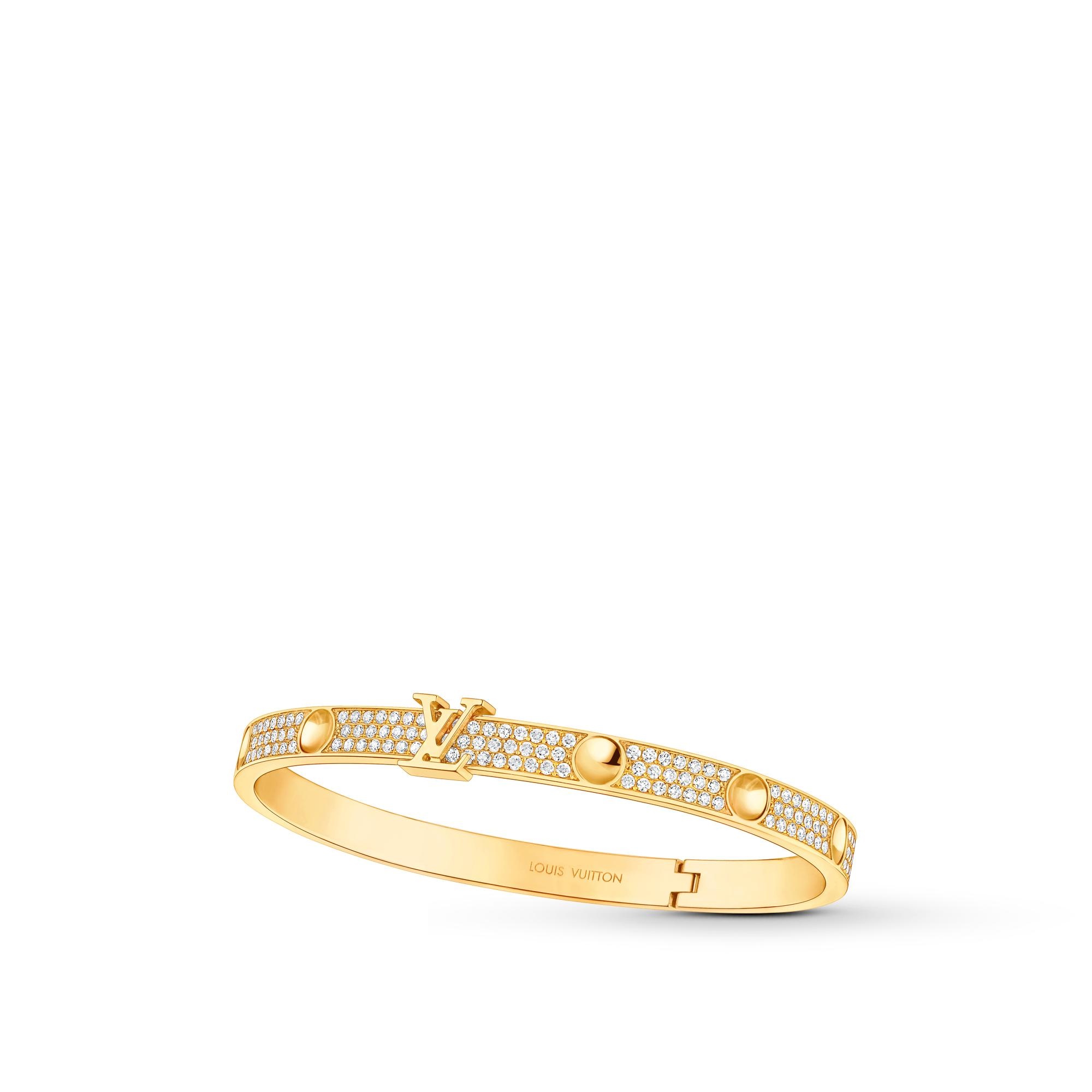 Empreinte Bangle, Yellow Gold And Pave Diamonds - 1