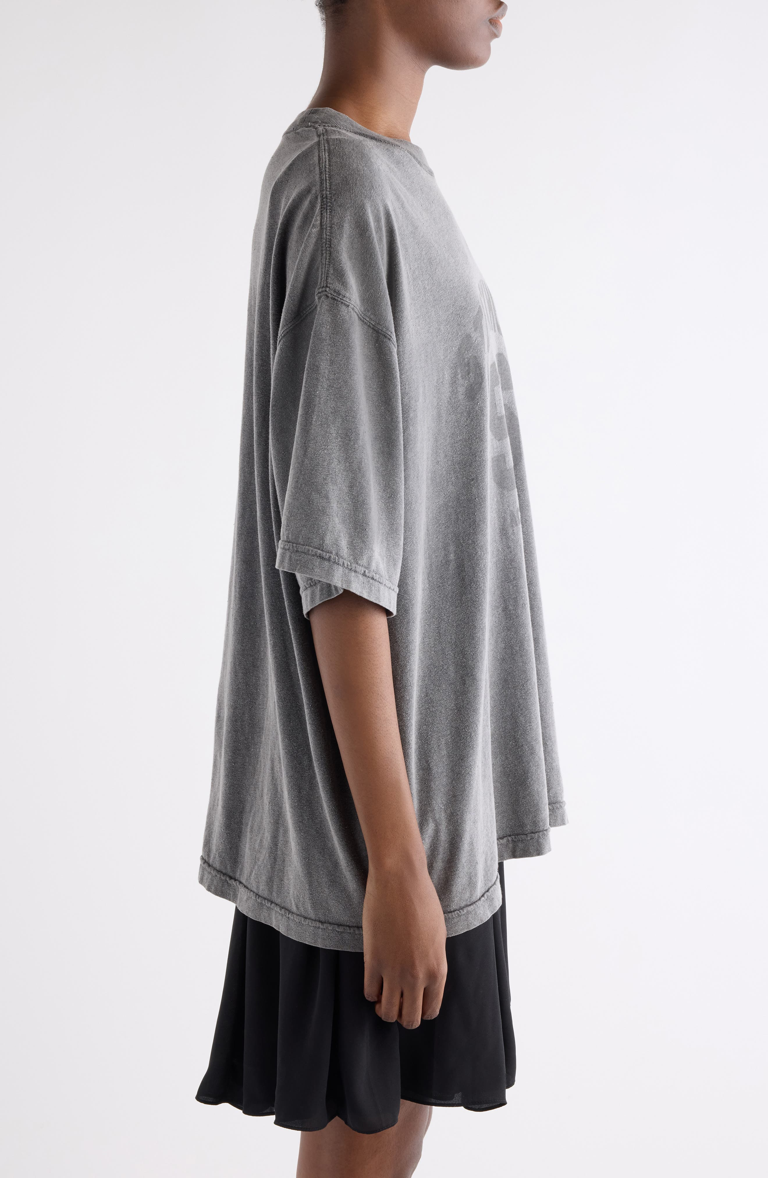 Acne Studios Ennie College Layered T-Shirt Dress Set in Anthracite/Black at Nordstrom - 5
