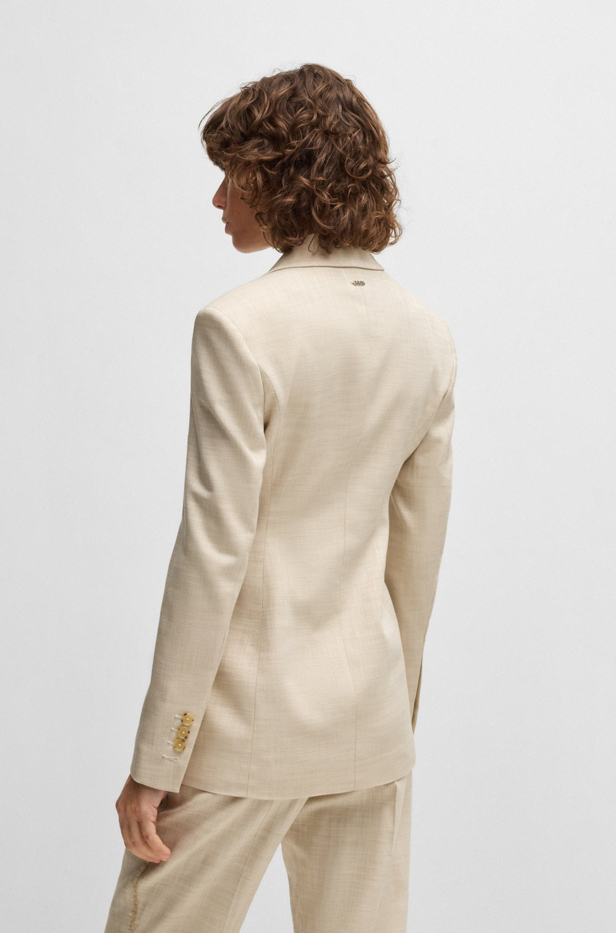 TAILORED JACKET IN MELANGE STRETCH FABRIC - 4