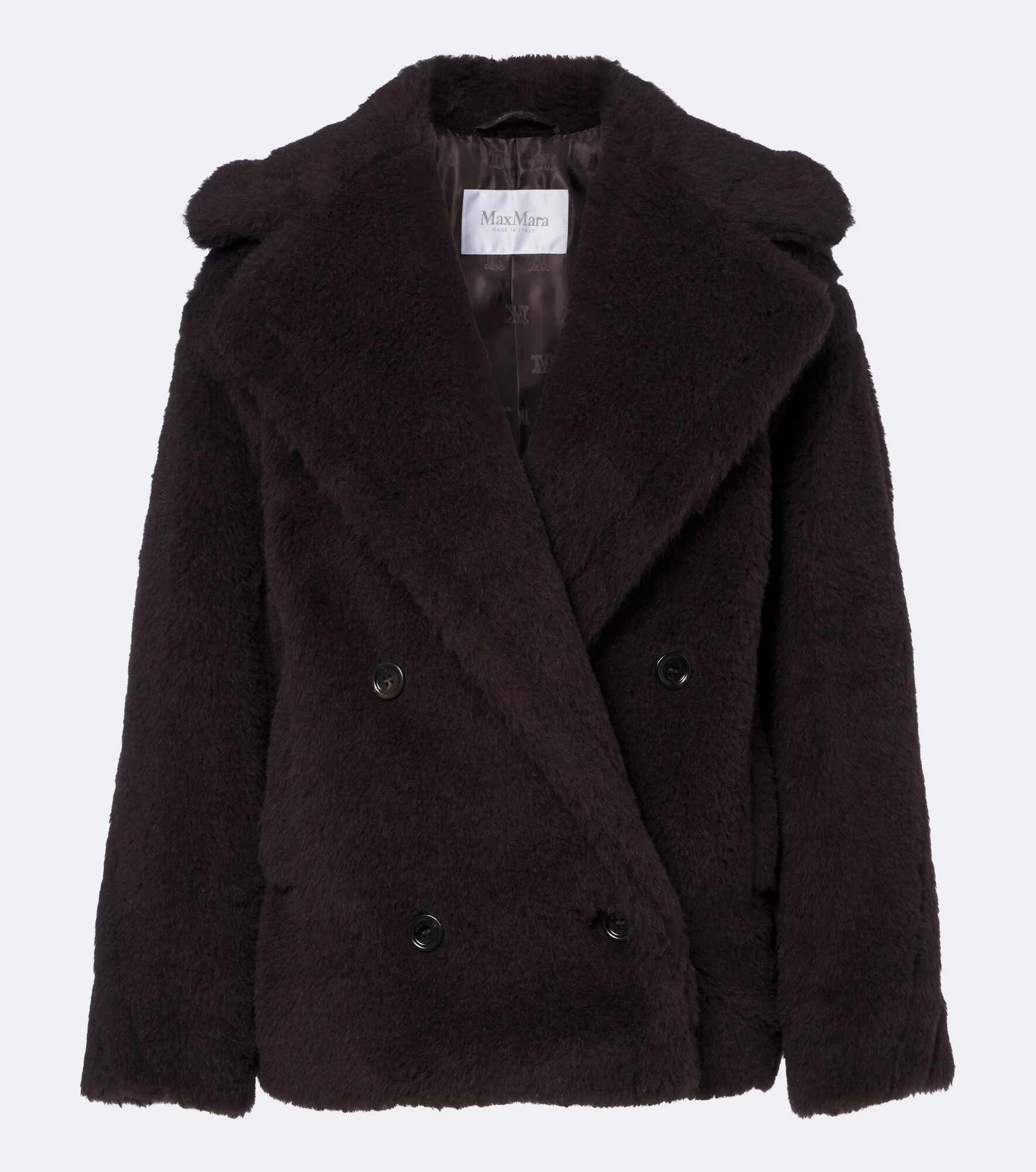 Alpaca, wool, and silk peacoat - 1