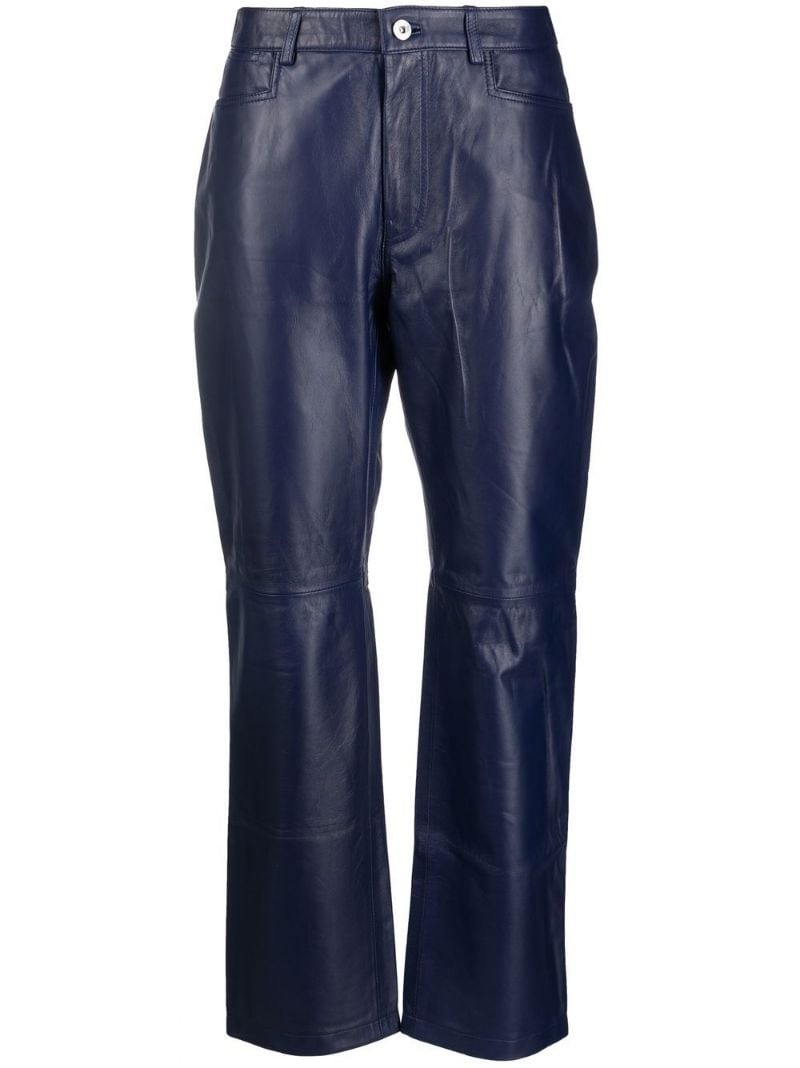 Straight Leg Leather Pant - 1