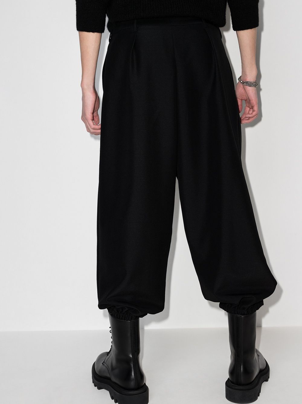 cropped wool-blend trousers - 3