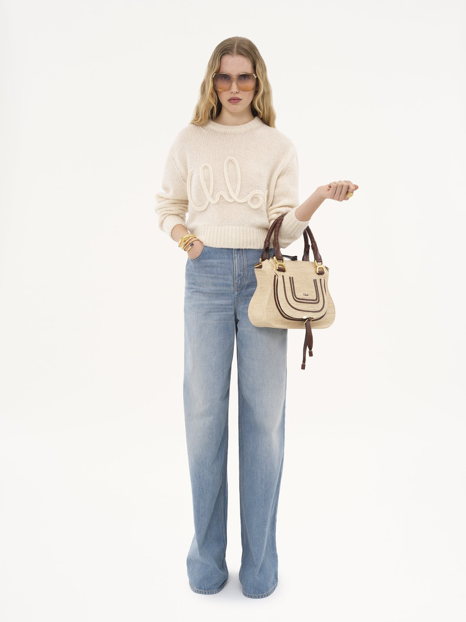 SMALL MARCIE BAG IN RAFFIA-EFFECT FIBERS - 8