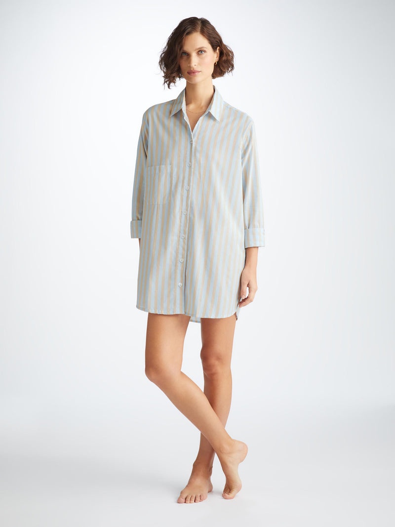 Women's Nightshirt Amalfi 20 Cotton Batiste Blue - 2