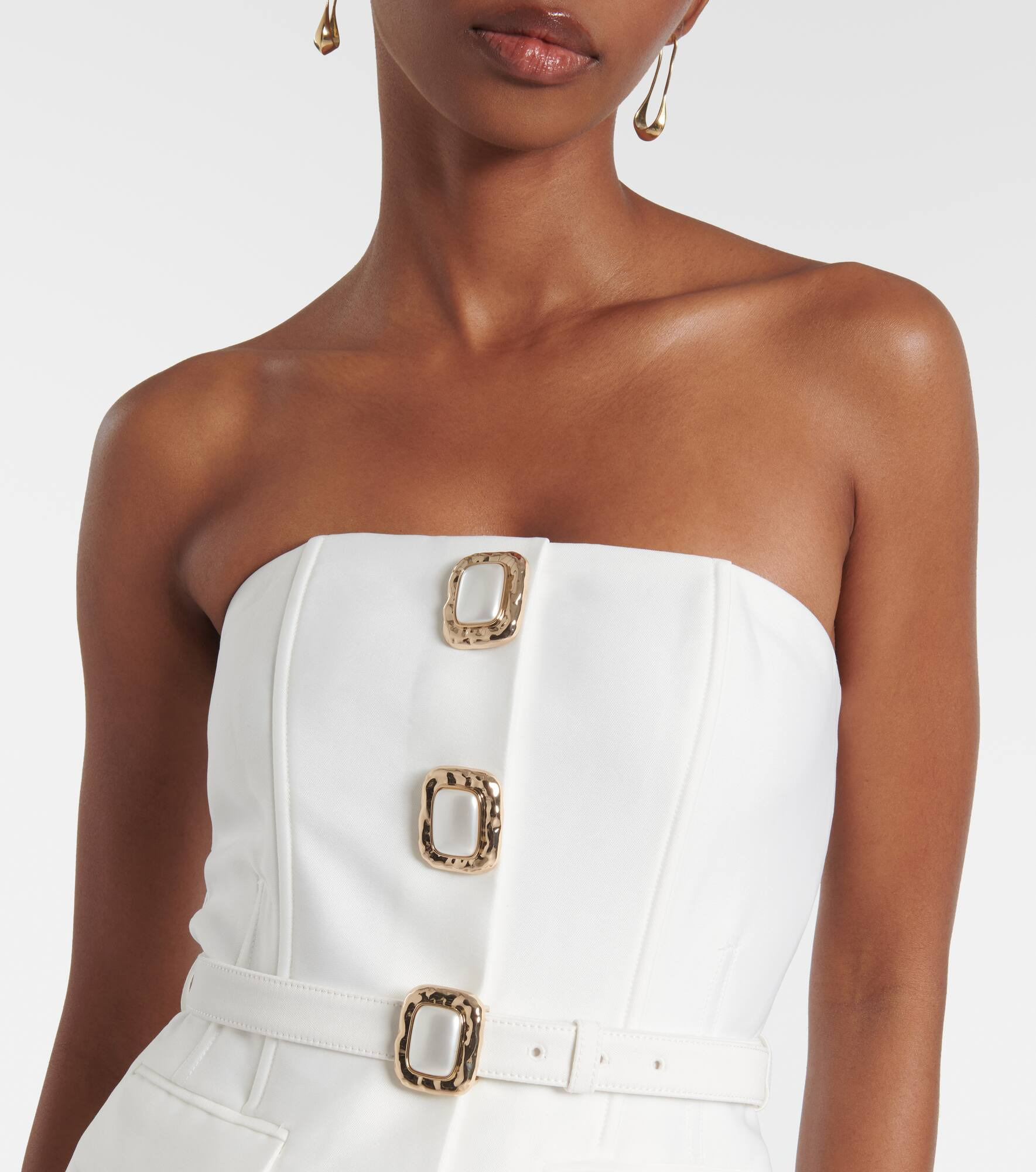 Bridal strapless taffeta midi dress - 4
