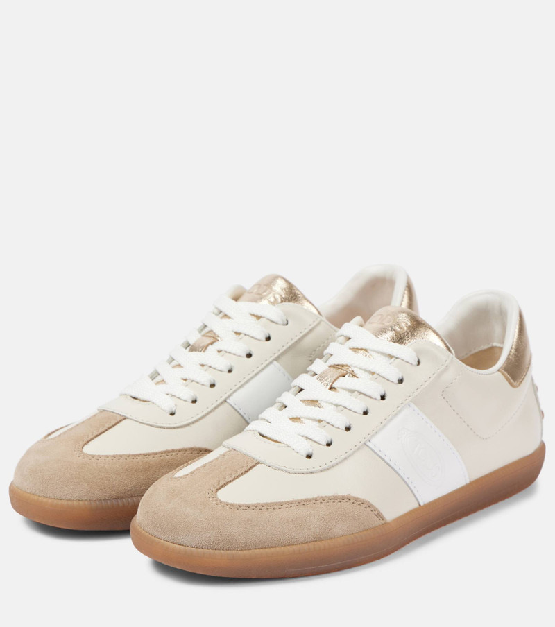 Tabs suede-trimmed leather sneakers 4