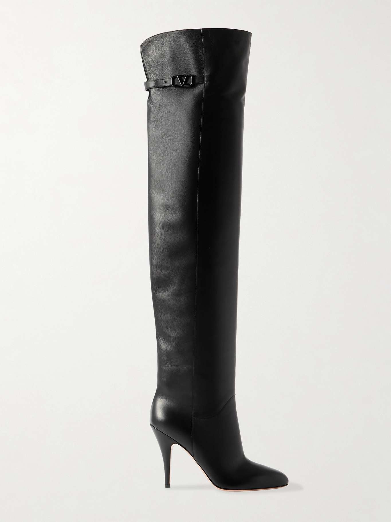 105 buckle-embellished leather over-the-knee boots - 1