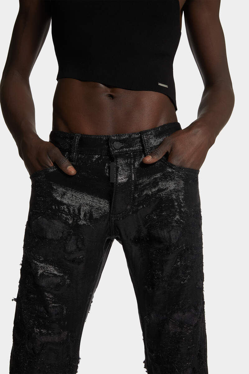 BLACK DISCO WASH SHARPEI FLARED BOOTCUT JEANS - 5