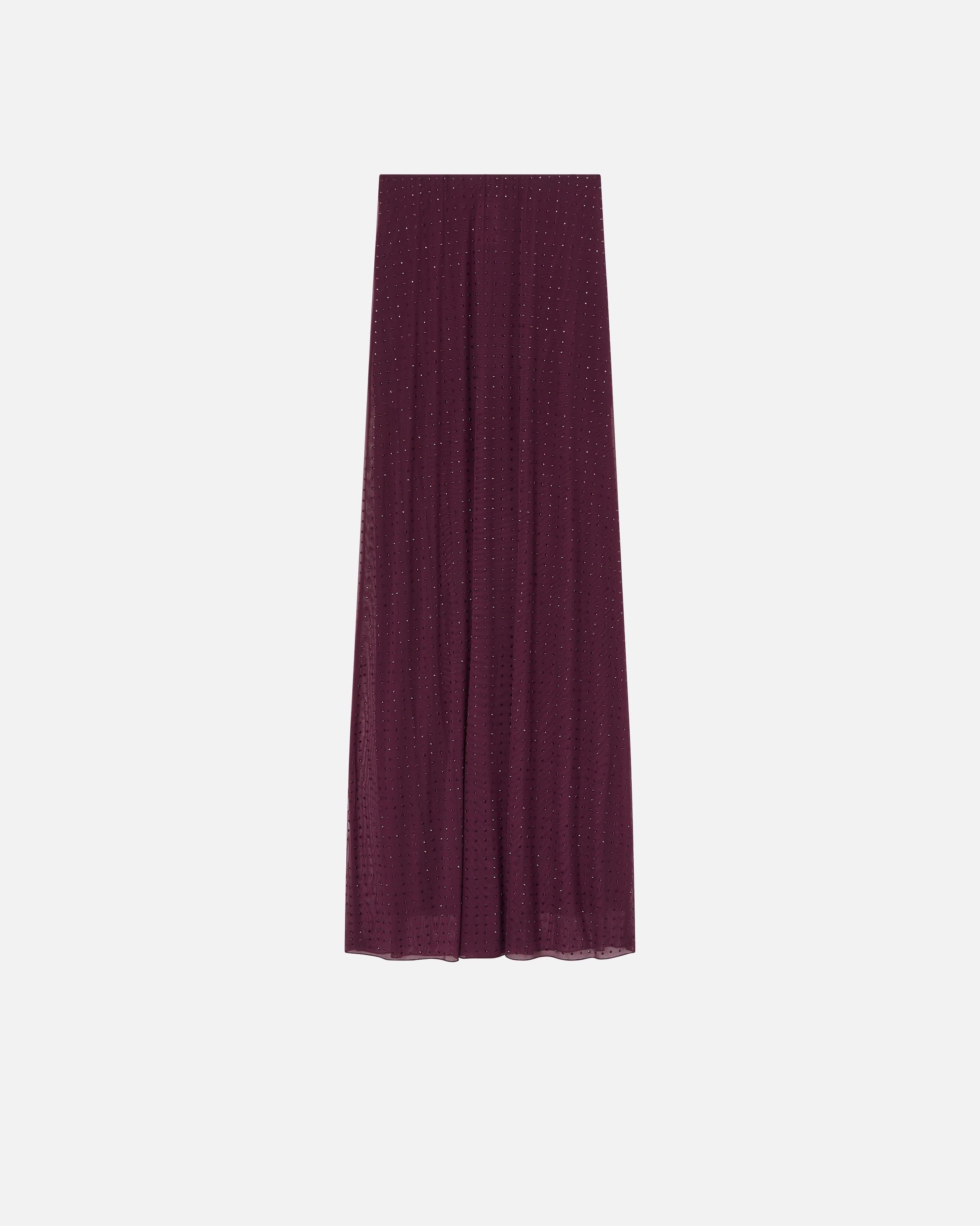 FULLY RHINESTONED LONG TULLE SKIRT - 1