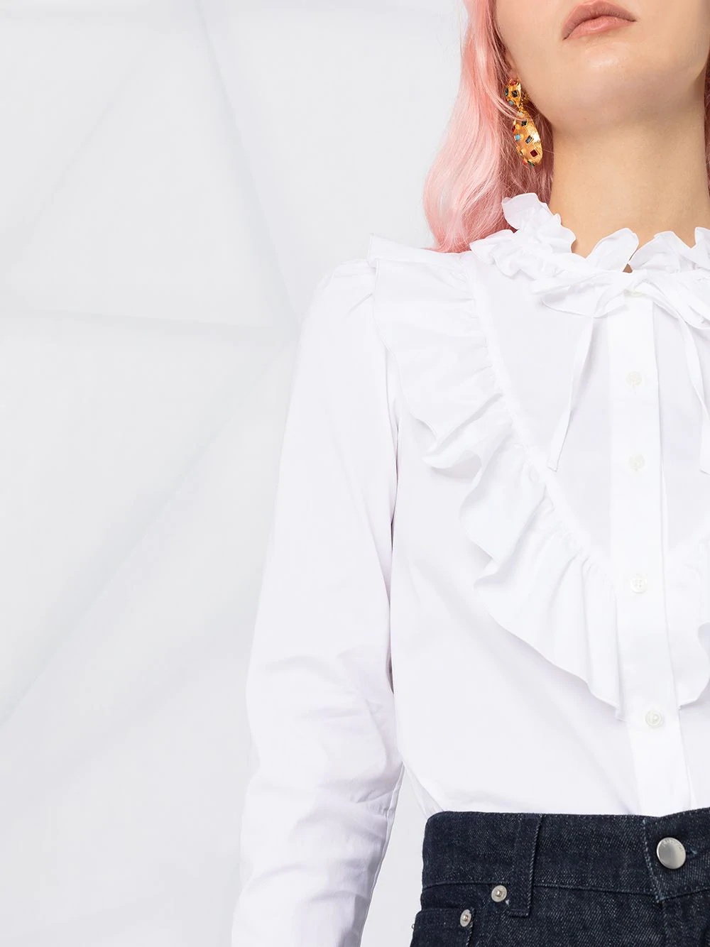 ruffle bib shirt - 5