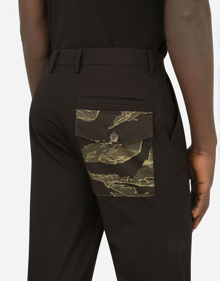 Cotton pants with camouflage-print details - 5