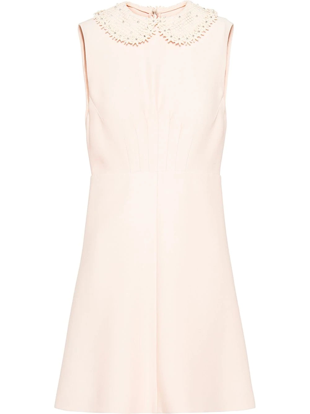 embroidered collar sleeveless mini dress - 1