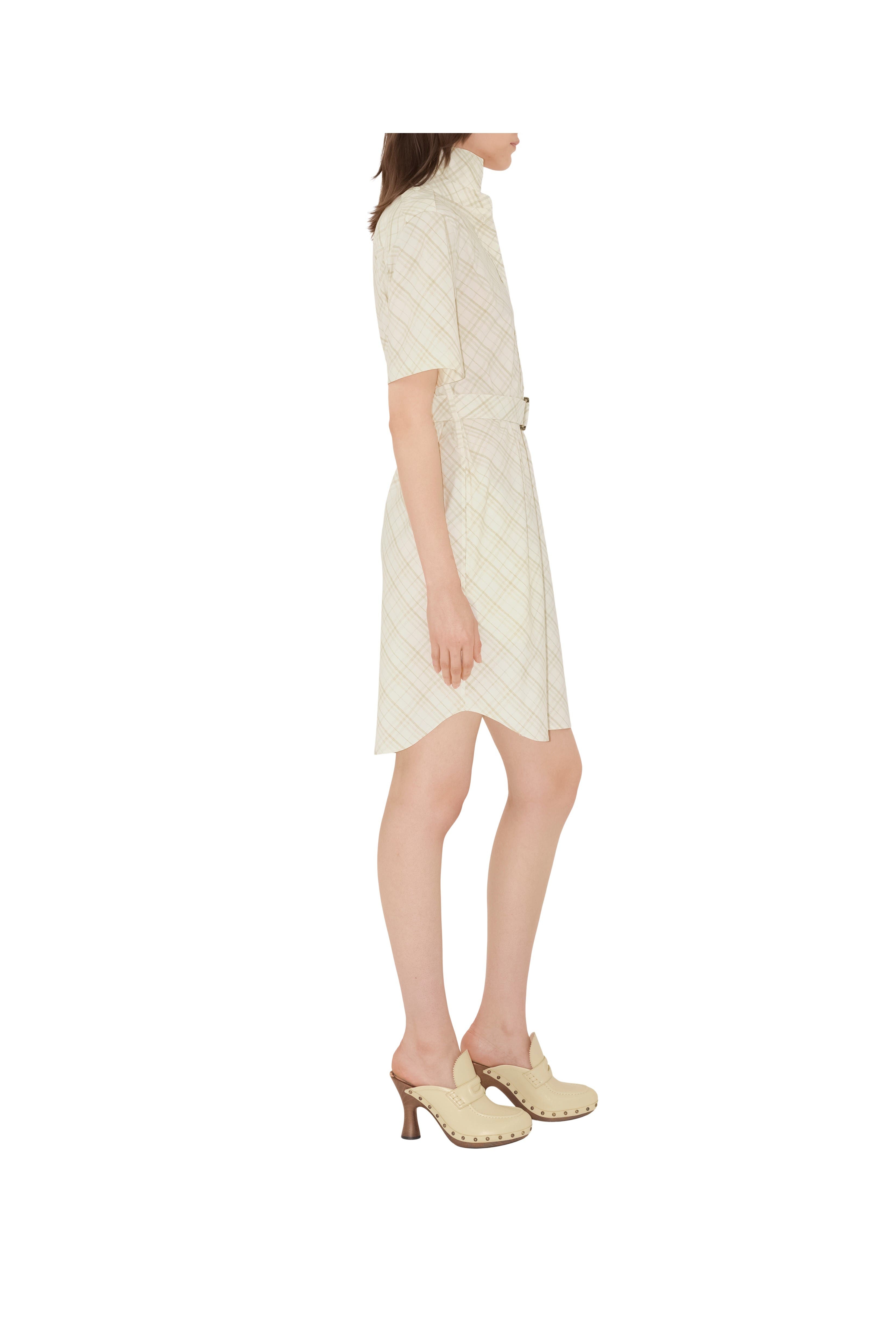 burberry Check Cotton Shirt Dress in Magnolia at Nordstrom - 3