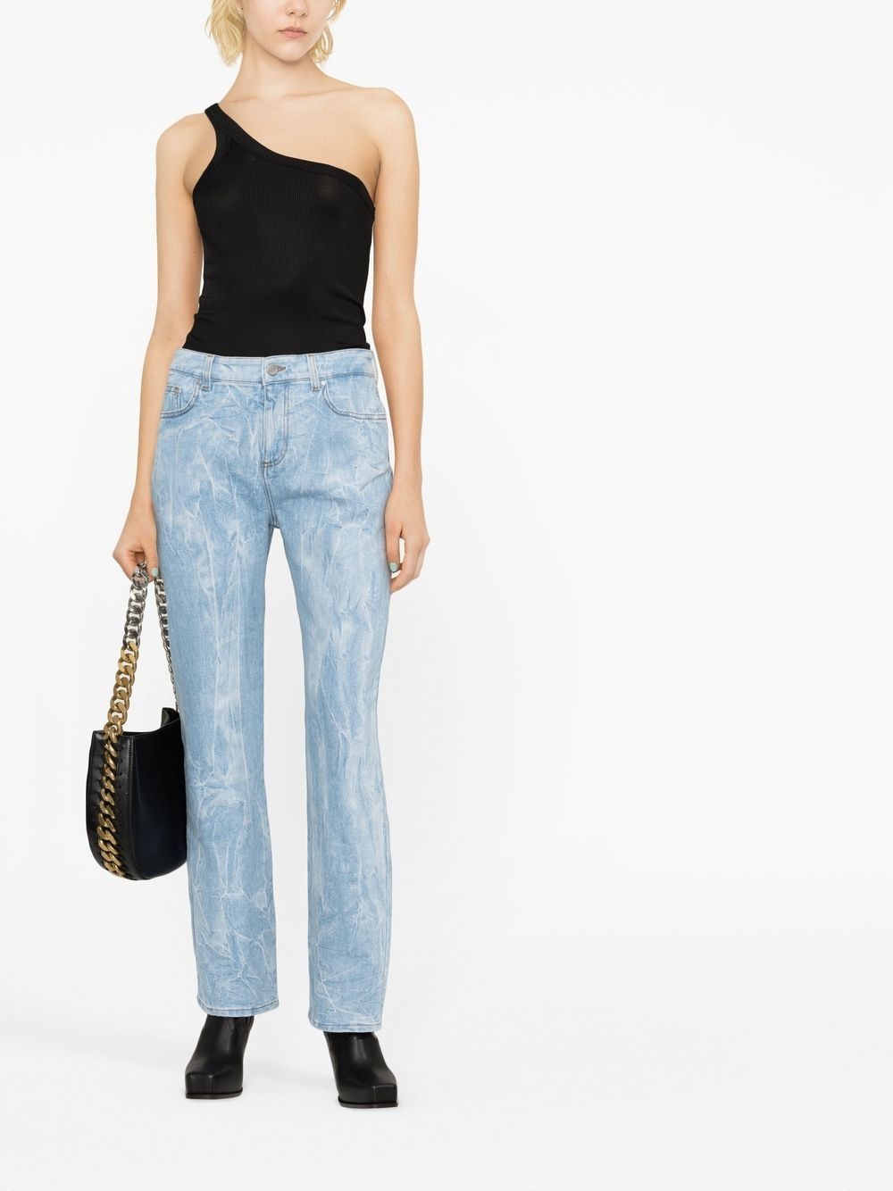 crinkle-effect straight-leg jeans - 2