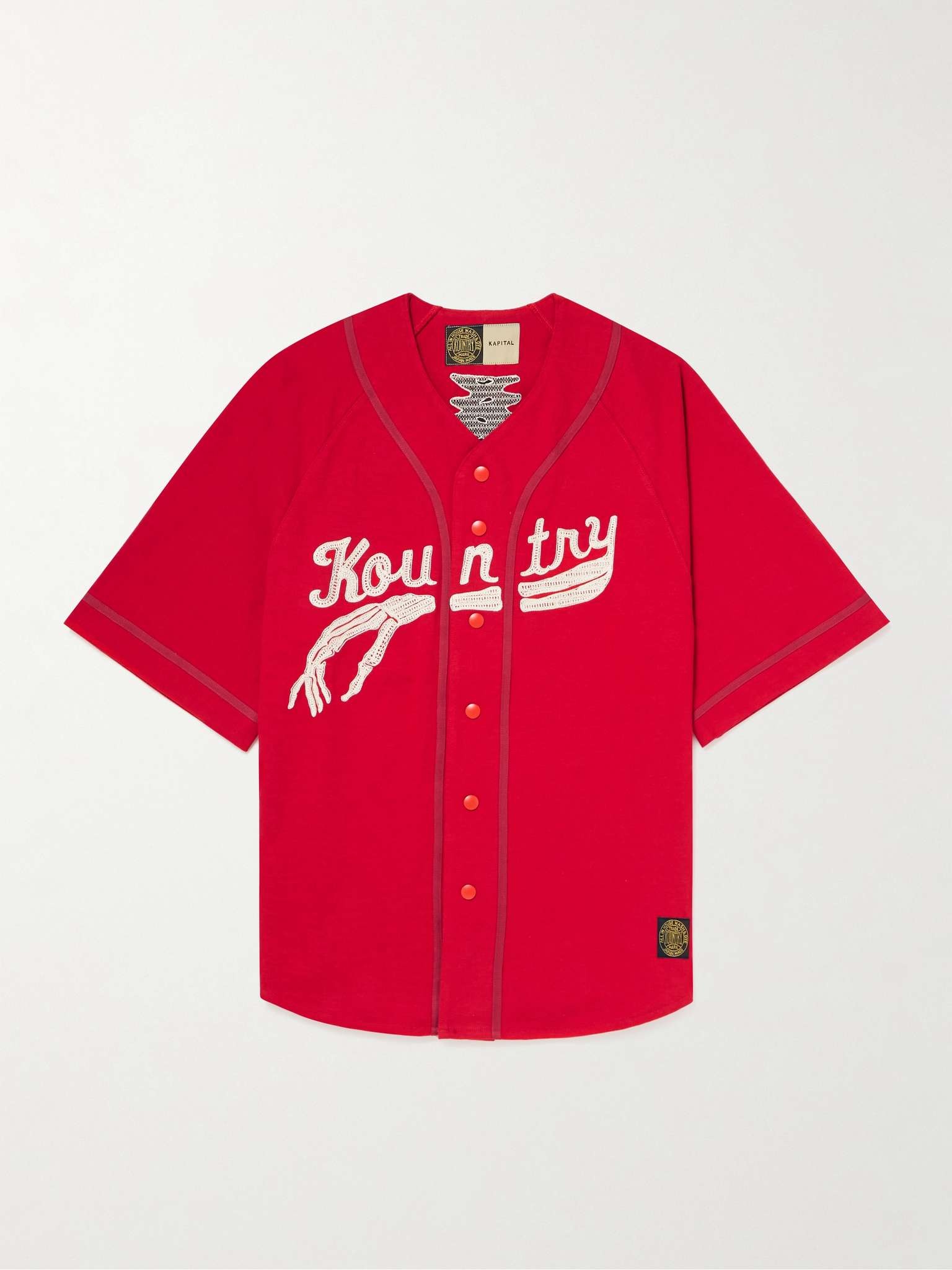 Oversized Logo-Appliquéd Cotton-Jersey Baseball Shirt - 1