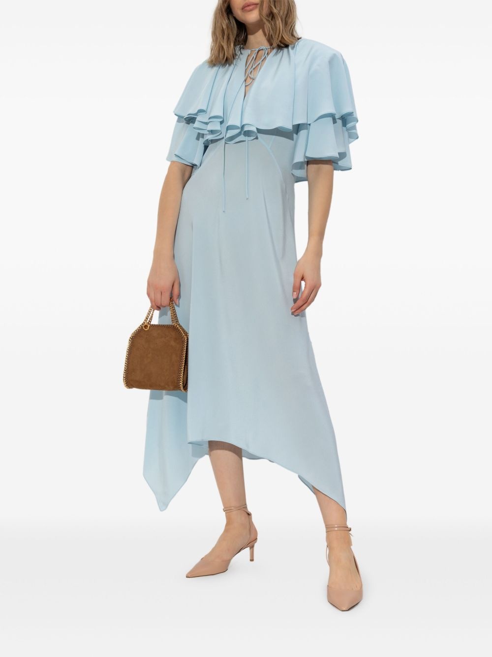 layered semi-sheer midi dress - 2