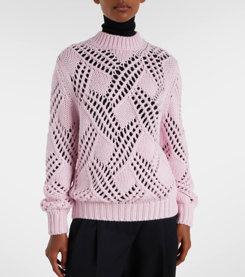 Lace-trimmed virgin wool sweater 6
