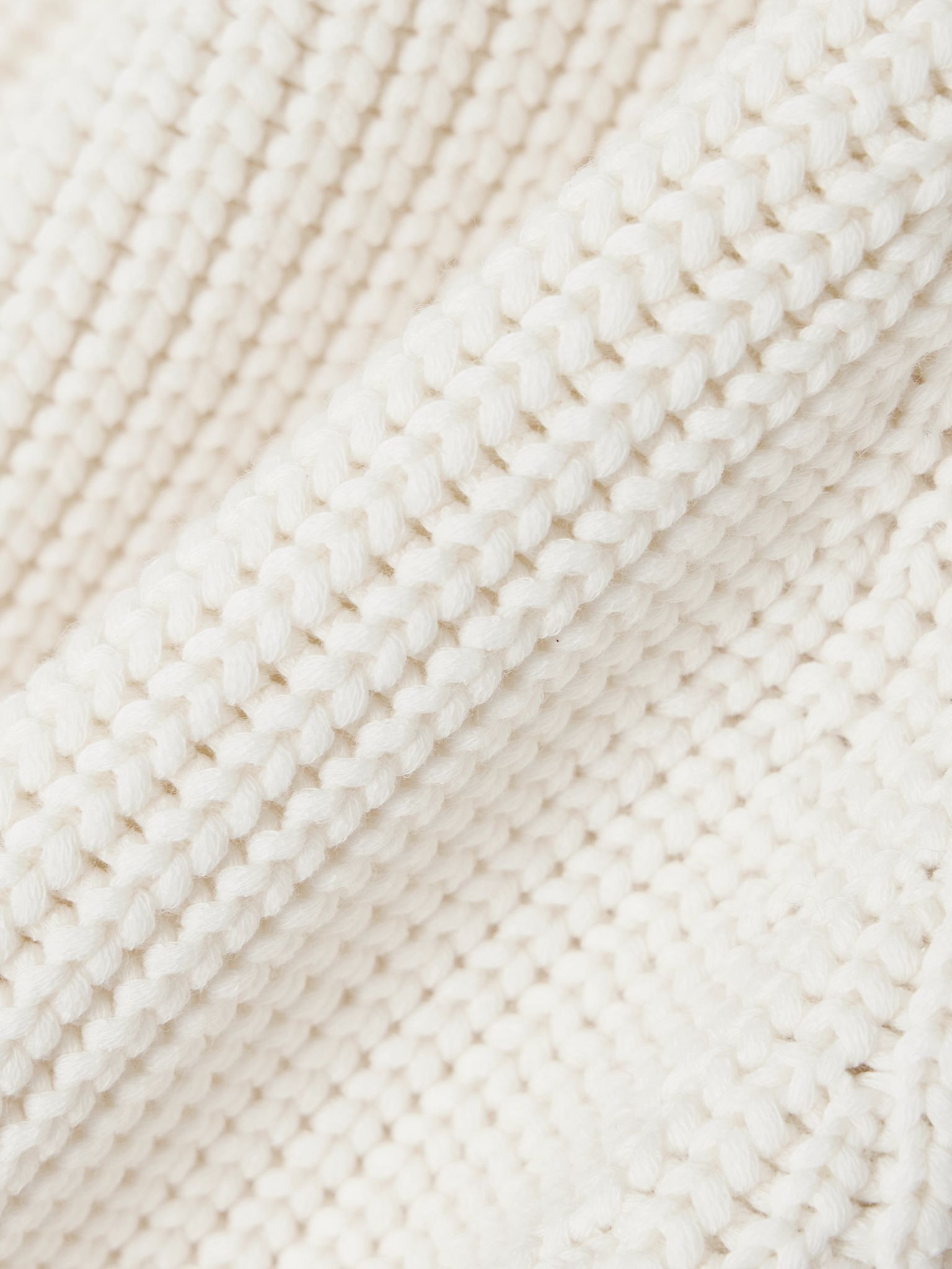 Balloon cropped ribbed cotton-blend sweater Ivory - 4
